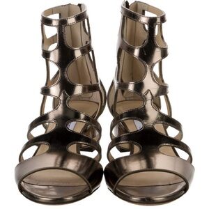 Jimmy Choo Metallic Leather Gladiator Sandals